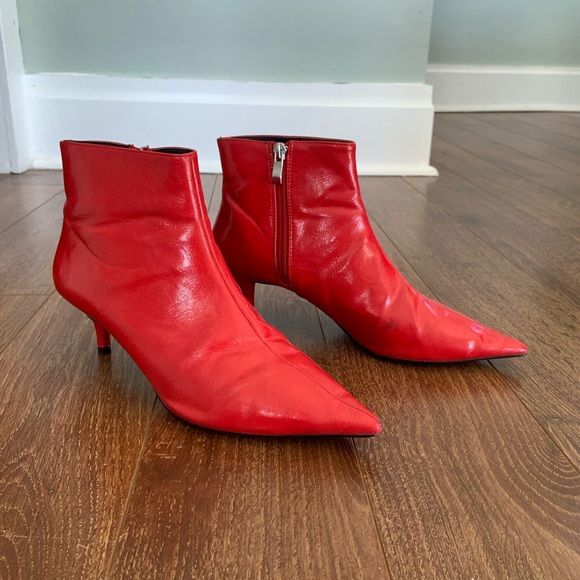 red patent boots zara